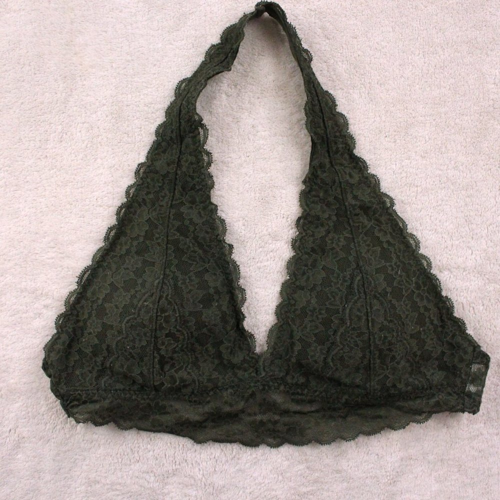 GILLY HICKS (Hollister) Forest Green Lace Bralette